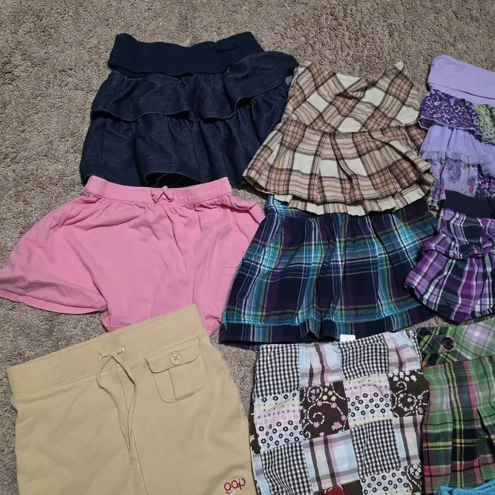 Lot Of 11 Vintage Y2K Girls Skirts Skorts Size 4T 4-5 Floral Fairy Cottagecore